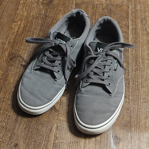 grey canvas vans